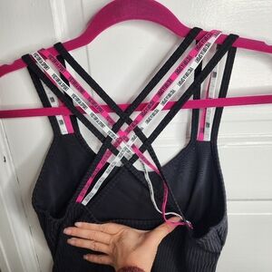 Victoria's Secret Sport Body Strappy Racer Back Bodysuit Ribbed Small
